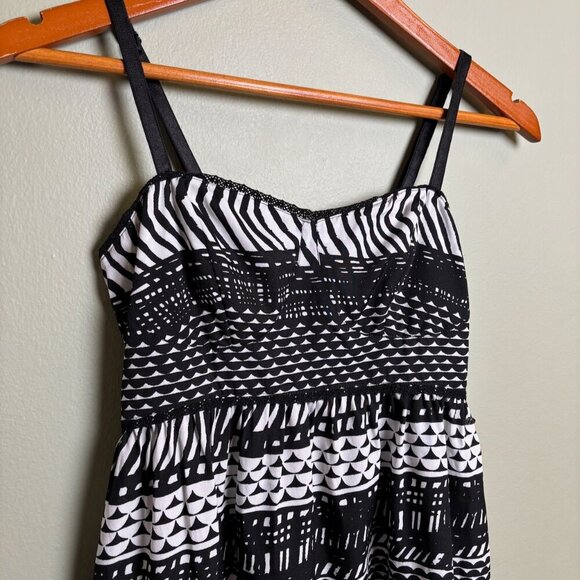 Roxy Womens Babydoll Dress Size Small Lightweight Spaghetti Strap Geometric Y2K - Picture 2 of 12
